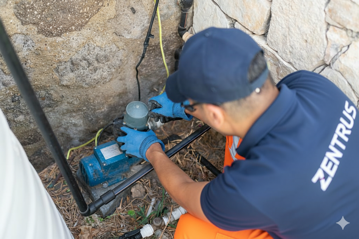 Técnico realizando servicio general